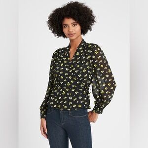 Banana Republic Floral Wrap Blouse